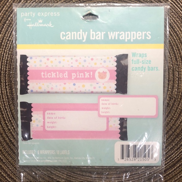 Baby Shower Candy Bar Wrappers Pink Girl Tickled Pink - Picture 1 of 3